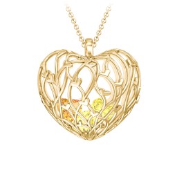 Organic Caged Hearts Pendant