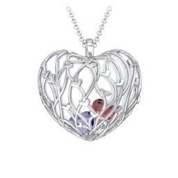 Organic Caged Hearts Pendant
