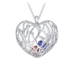 Organic Caged Hearts Pendant