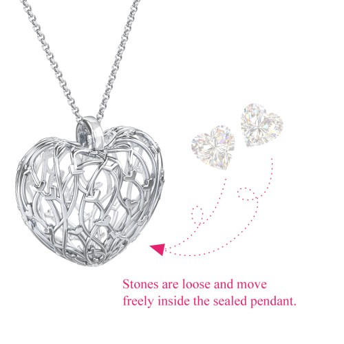 Organic Caged Hearts Pendant