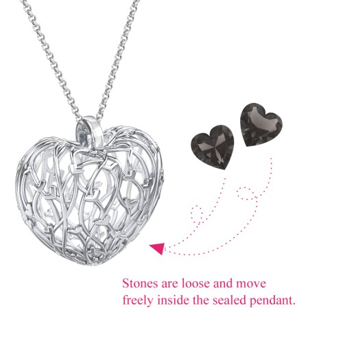 Organic Caged Hearts Pendant
