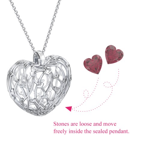 Organic Caged Hearts Pendant