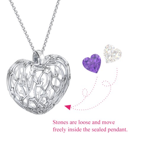 Organic Caged Hearts Pendant