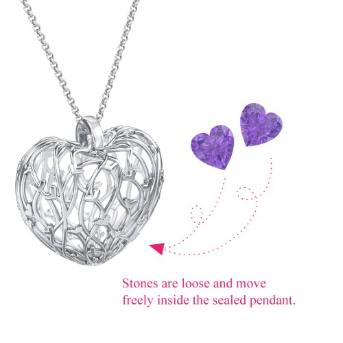 Organic Caged Hearts Pendant