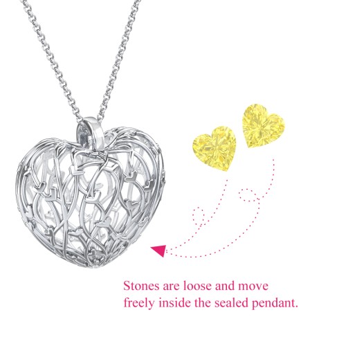 Organic Caged Hearts Pendant