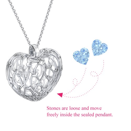 Organic Caged Hearts Pendant