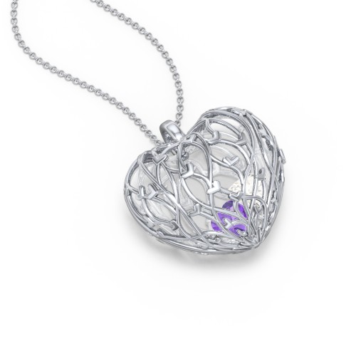 Organic Caged Hearts Pendant