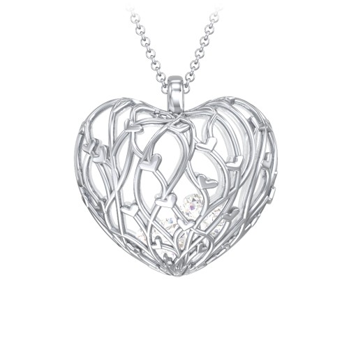 Organic Caged Hearts Pendant