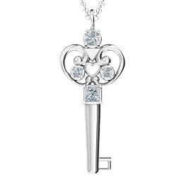 3–5 Stone Accented Key Pendant