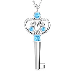 3–5 Stone Accented Key Pendant