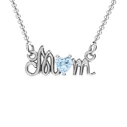 Graceful Mom Heart Birthstone Pendant