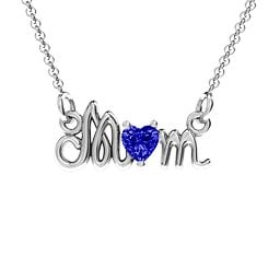 Graceful Mom Heart Birthstone Pendant