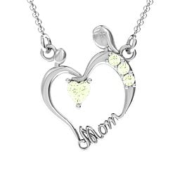 Mother and Child Pendant in 925 Sterling Silver with Peridot