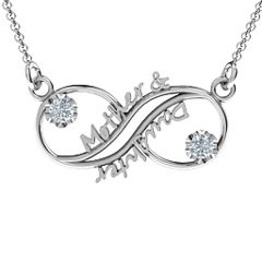 Mother and Daughter Infinity Pendant – 10K Yellow Gold with Cubic Zirconia