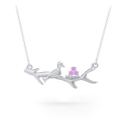 Mother's Nest with 1-5 Stones Pendant in 925 Sterling Silver with Amethyst, Cubic Zirconia, and Pink Tourmaline