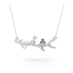 Mother's Nest with 1-5 Stones Pendant in 925 Sterling Silver with Smokey Quartz, Cubic Zirconia, and Pink Tourmaline