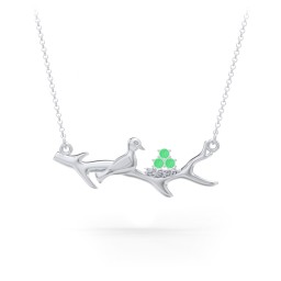 Mother's Nest with 1-5 Stones Pendant in 925 Sterling Silver with Emerald, Cubic Zirconia, and Pink Tourmaline