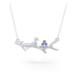 Mother's Nest with 1-5 Stones Pendant in 925 Sterling Silver with Blue Sapphire, Cubic Zirconia, and Pink Tourmaline