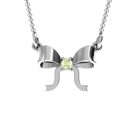 Put A Bow On It Pendant – Sterling Silver with Peridot