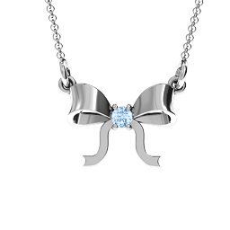 Put A Bow On It Pendant in 925 Sterling Silver with Aquamarine