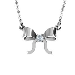 Put A Bow On It Pendant in 925 Sterling Silver with Diamond
