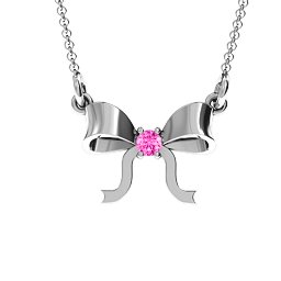 Put A Bow On It Pendant in 925 Sterling Silver with Pink Tourmaline