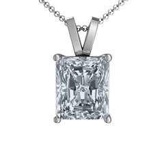 Emerald Cut Solitaire Pendant – 10K Yellow Gold with White Premium Zirconia