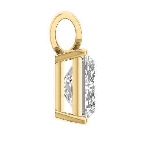 Emerald Cut Solitaire Pendant – 10K Yellow Gold with White Premium Zirconia