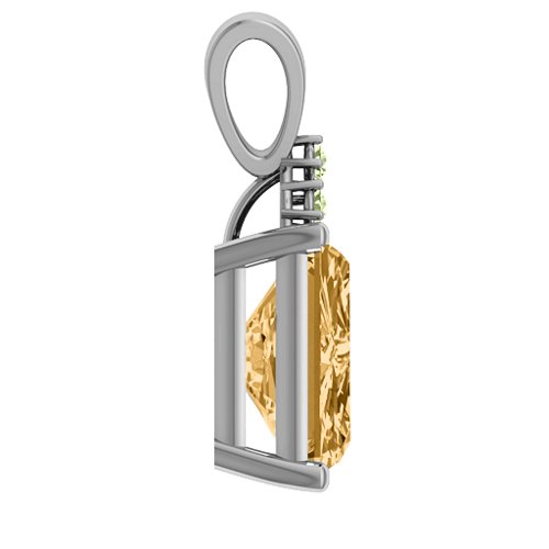 Emerald Cut Solitaire with Accents Pendant