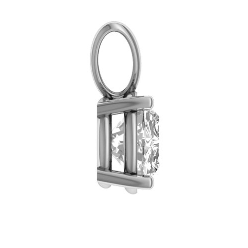Graceful Round Solitaire Pendant – Sterling Silver with White Premium Zirconia
