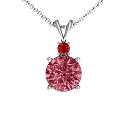 Graceful Round Solitaire with Accent Pendant