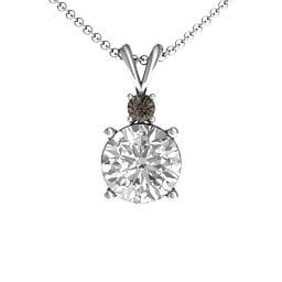 Graceful Round Solitaire with Accent Pendant