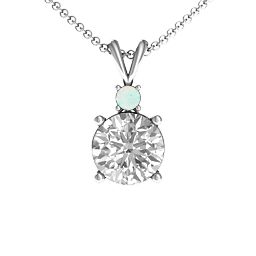 Graceful Round Solitaire with Accent Pendant