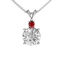 Graceful Round Solitaire with Accent Pendant