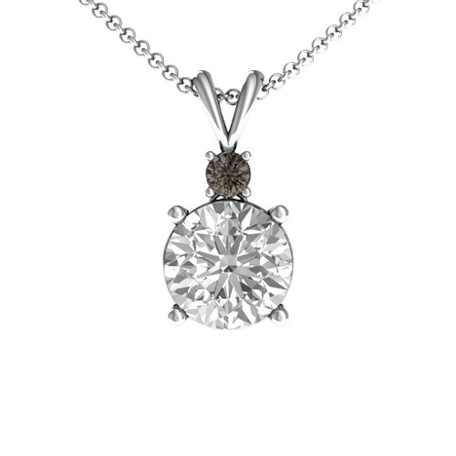 Graceful Round Solitaire with Accent Pendant