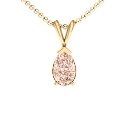 Pear Cut Elegance Pendant in 18K Gold Plated Silver with Morganite