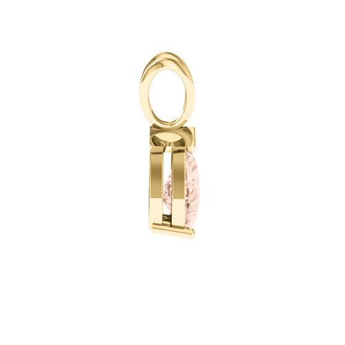 Pear Cut Elegance Pendant – 18K Gold Plated Silver with Morganite