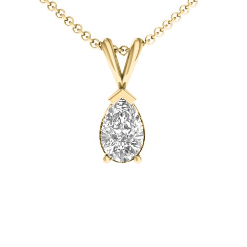 Pear Cut Elegance Pendant – 18K Gold Plated Silver with White Premium Zirconia