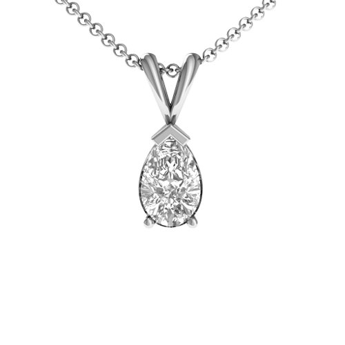 Pear Cut Elegance Pendant – Sterling Silver with White Premium Zirconia