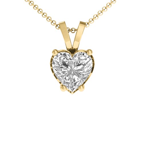 Opulent Heart Pendant – 18K Gold Plated Silver with White Premium Zirconia