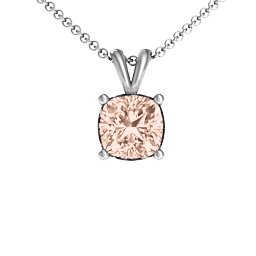 Chelsea Solitaire Pendant in 925 Sterling Silver with Morganite