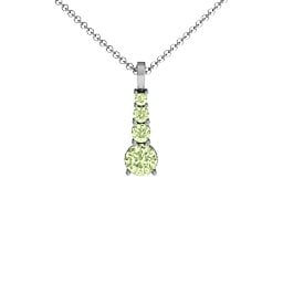 Graduated Line Pendant in 925 Sterling Silver with Peridot