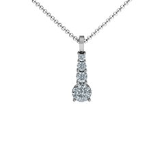 Graduated Line Pendant – 10K Yellow Gold with Cubic Zirconia