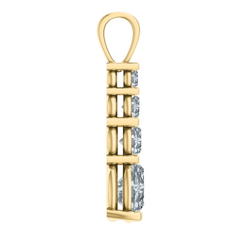 Graduated Line Pendant – 10K Yellow Gold with Cubic Zirconia