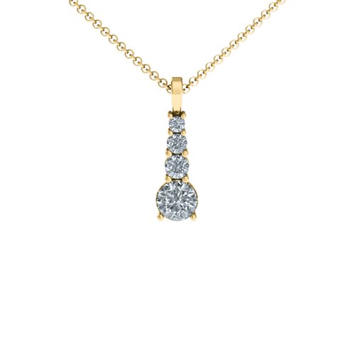 Graduated Line Pendant – 10K Yellow Gold with Cubic Zirconia