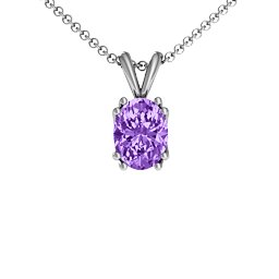 Larissa Solitaire Pendant in 925 Sterling Silver with Amethyst