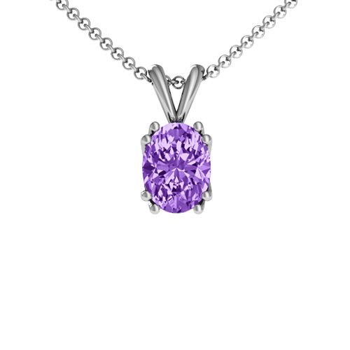 Larissa Solitaire Pendant – Sterling Silver with Amethyst