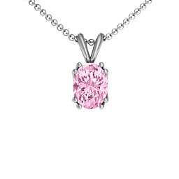 Larissa Solitaire Pendant in 925 Sterling Silver with Fancy Pink Premium Zirconia