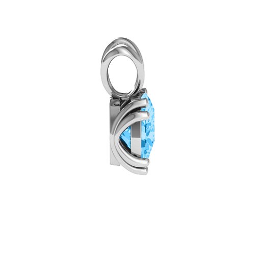 Larissa Solitaire Pendant – Sterling Silver with Blue Topaz