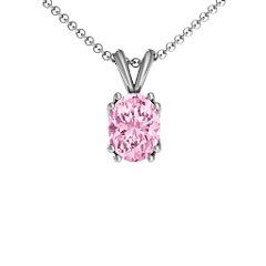 Larissa Solitaire Pendant – 10K Yellow Gold with Fancy Pink Premium Zirconia
